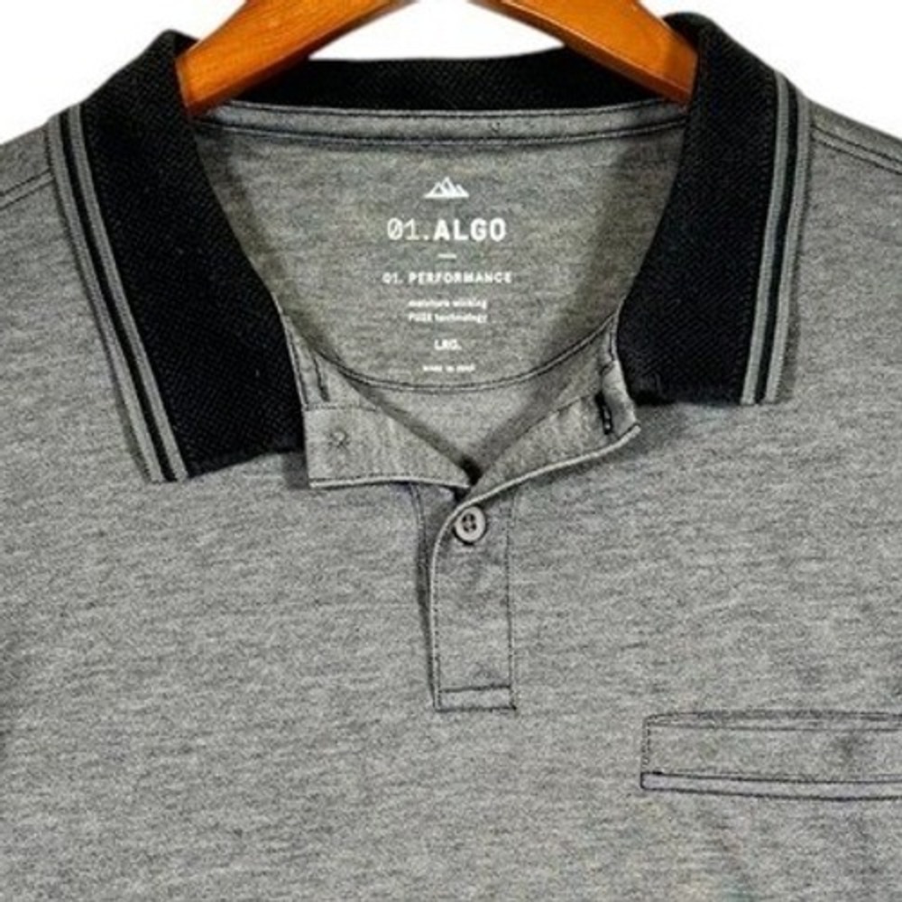 ALGO‎ Polo Performance Men's Size Large Gray Made in Peru